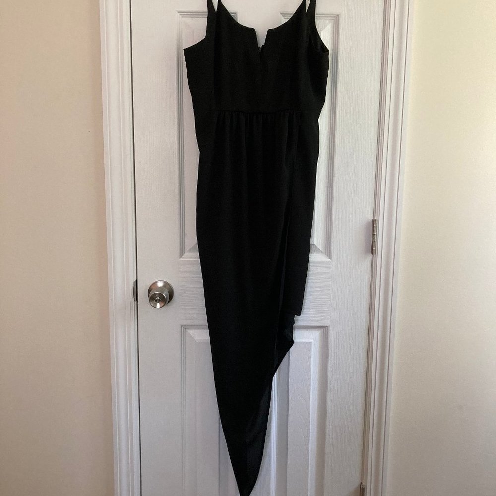 Express Black Asymmetrical Evening Dress